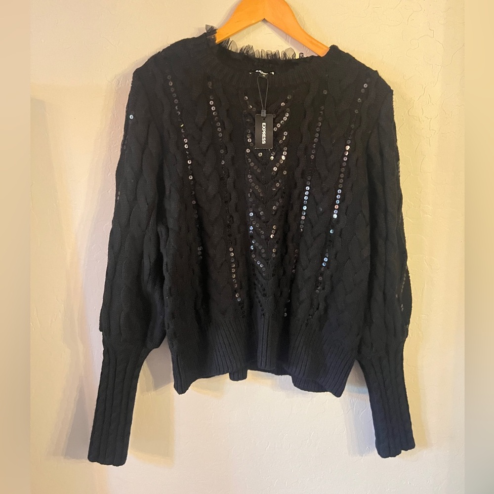 Express sequins holiday sweater. NWT size XL